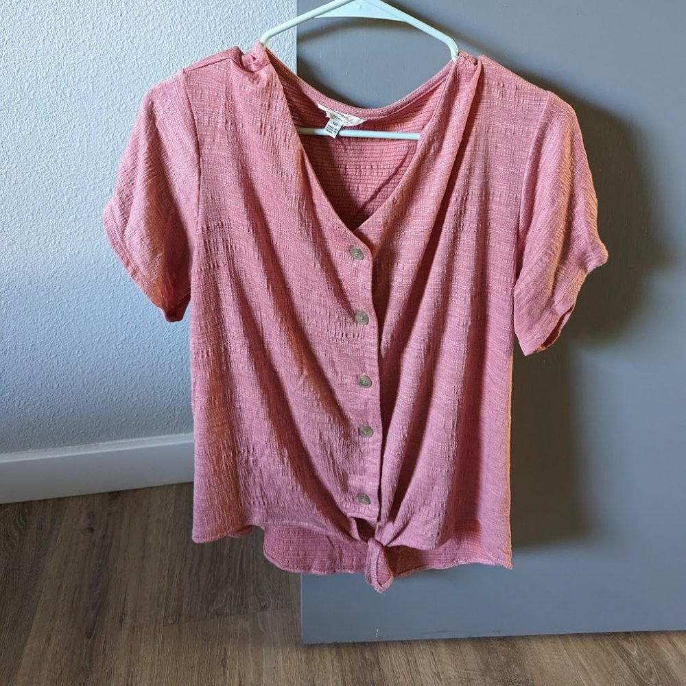 Large Pink Waist Tie shirt